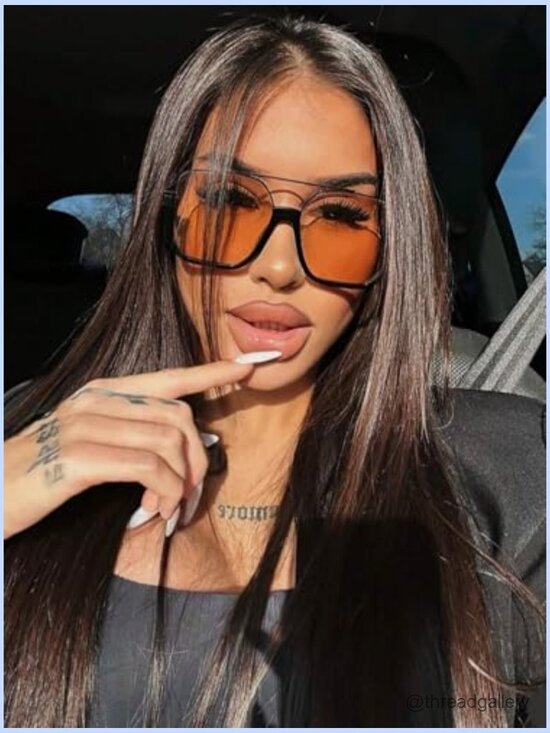 Retro Oversized Aviator Sunglasses Square Double Bridge Pilot Shades main image 6